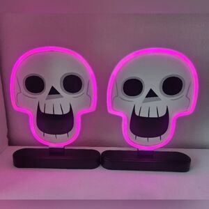 Hyde & Eek! neon purple skeleton lamp Target set of 2